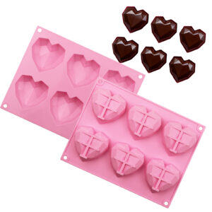 2 Pack Love Diamond Heart Silicone Chocolate Mold